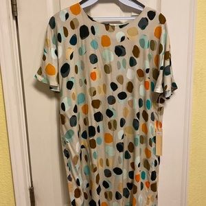 Uncle Frank Multi color dot dress. Small. NWT
